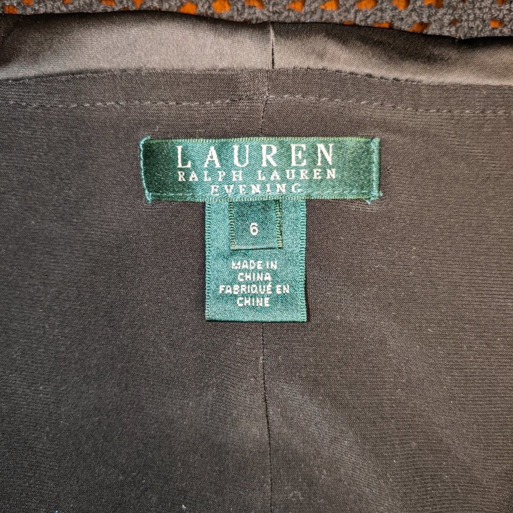 NWOT Lauren Ralph Lauren Long Black Evening Gown Size 6 - Picture 7 of 8